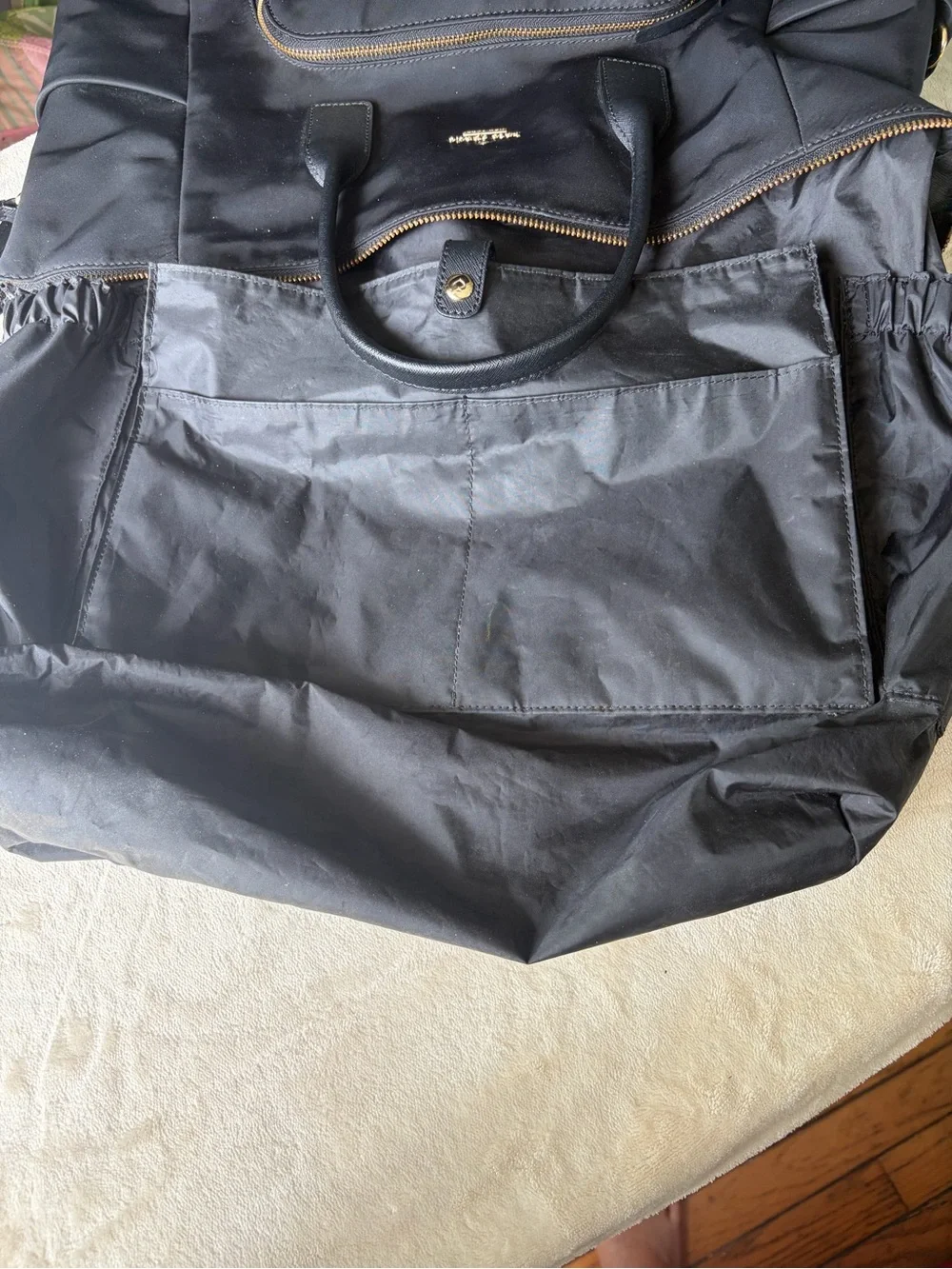 Kate Spade NY Black Nylon Hildy Baby Bag Diaper Tote